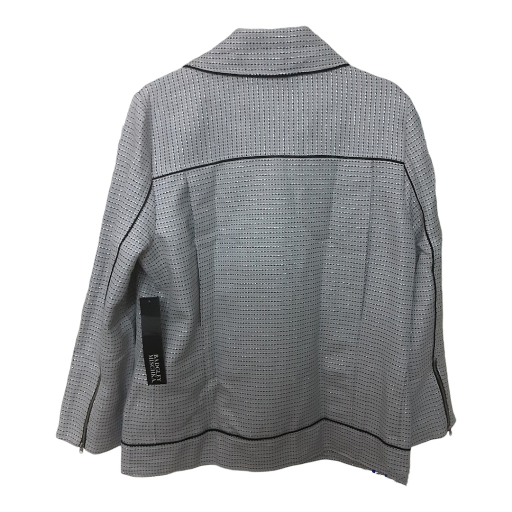 NWT Badgley Mischka Tweed Moto Jacket Grey Multi  Large - Picture 6 of 15